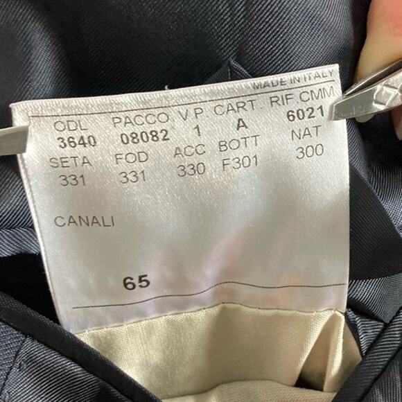 NWOT CANALI Blazer Mens 36R ITALY Navy-Blue Wool Double-Breasted Lined Long-Slv - Picture 10 of 16